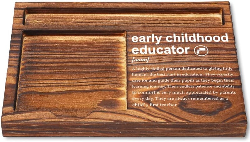 CWGOTC Early Childhood Teacher Gifts, Wooden Self-Stick Note Pad Holders, Preschool Teacher Appreciation Gift, Thank You Gift, End-of-Year, Graduation, Birthday, Christmas, Classroom Desk Decor YCB88 - Image 1